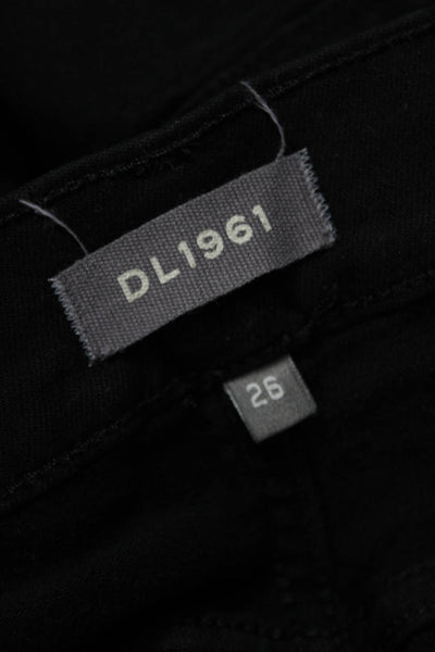 DL1961 Women Cropped Straight Jeans Black High Rise Size 26