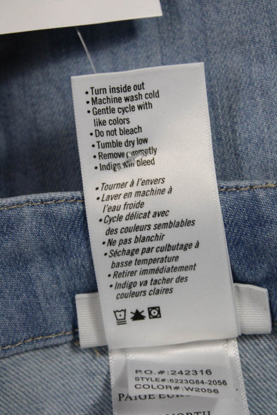 Paige Women Cropped Jogger Pants Light Blue Button Fly Size 27