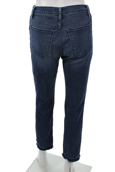 Frame Denim Women Ankle Cropped Straight Jeans Dark Blue High Rise Size 27