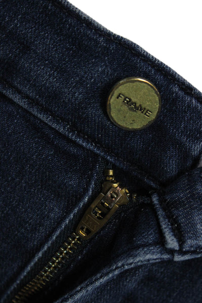 Frame Denim Women Ankle Cropped Straight Jeans Dark Blue High Rise Size 27