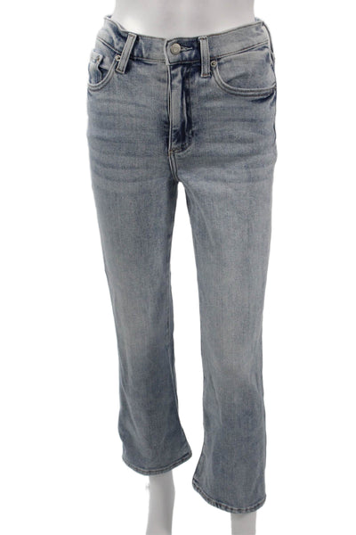 Pistola Womens Cropped Straight Jeans Light Blue High Rise Petites Size 26