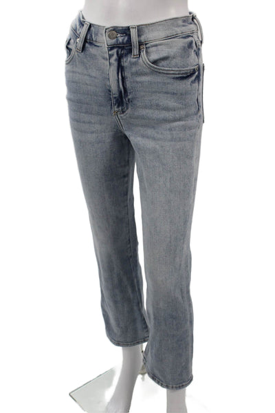 Pistola Womens Cropped Straight Jeans Light Blue High Rise Petites Size 26