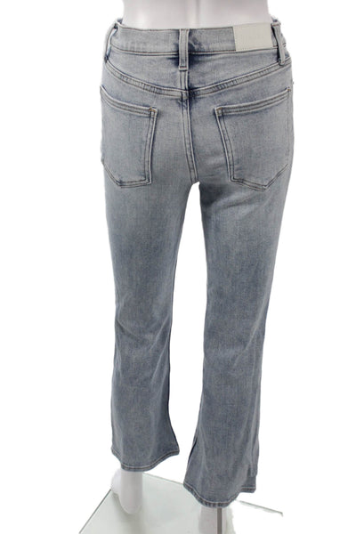 Pistola Womens Cropped Straight Jeans Light Blue High Rise Petites Size 26