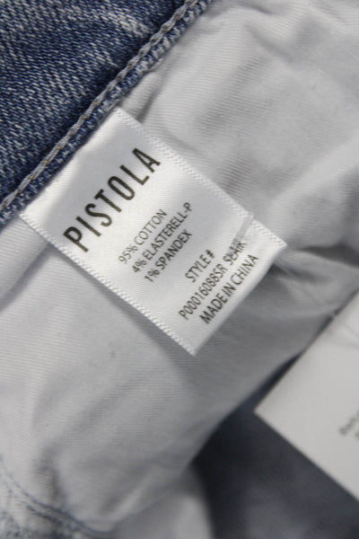 Pistola Womens Cropped Straight Jeans Light Blue High Rise Petites Size 26