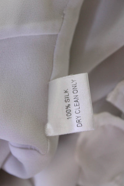 Kay Unger Womens White Silk Sleeveless Round Neck Blouse Zip Size 20