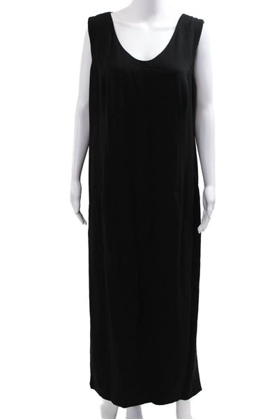 Sunny Choi Womens Maxi Shift Dress Black V Neck Sleeveless Knee Length Size 18W