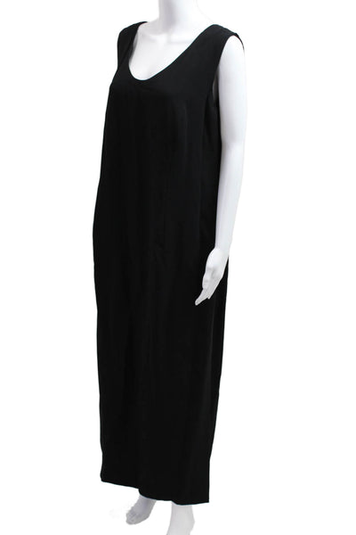 Sunny Choi Womens Maxi Shift Dress Black V Neck Sleeveless Knee Length Size 18W