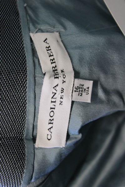 Carolina Herrera Women Ball Gown Dark Gray Sleeveless Long Silk Blend Size 16