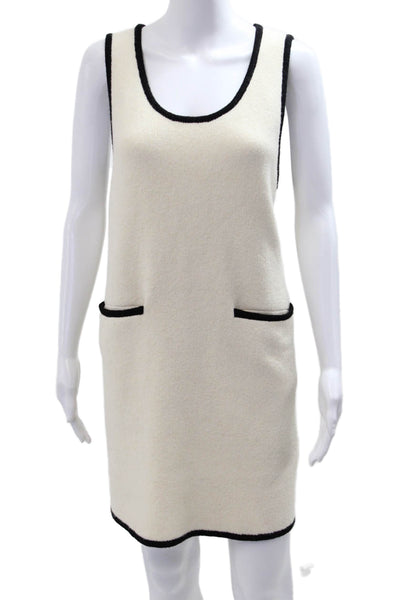 Oak + Fort Women Beige Shift Sweater Tank Dress Sleeveless Round Neck Size L