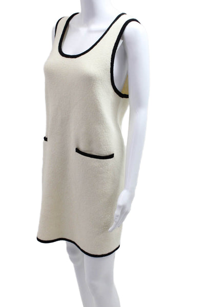 Oak + Fort Women Beige Shift Sweater Tank Dress Sleeveless Round Neck Size L