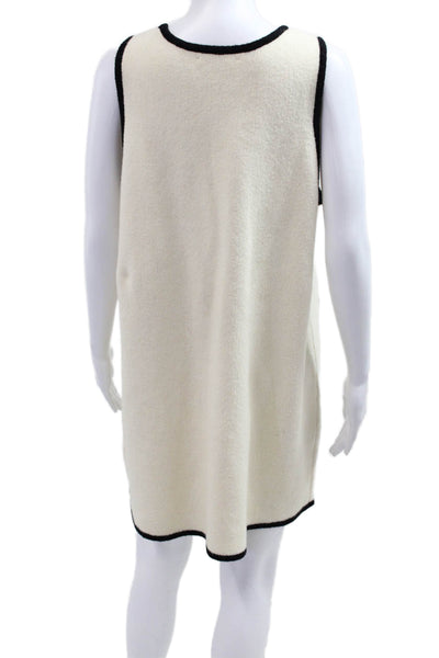 Oak + Fort Women Beige Shift Sweater Tank Dress Sleeveless Round Neck Size L