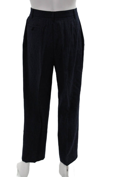 Giorgio Armani Womens Dress Pants Dark Blue Wool Solid Size 50