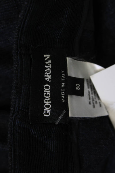 Giorgio Armani Womens Dress Pants Dark Blue Wool Solid Size 50