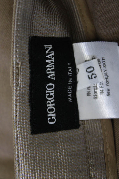 Giorgio Armani Mens Dress Pants Khaki Brown Virgin Wool Blend Size 50