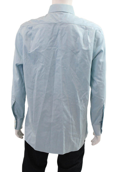 Charles Tyrwhitt Men Light Blue Point Collar Dress Shirt Cotton Size 16.5