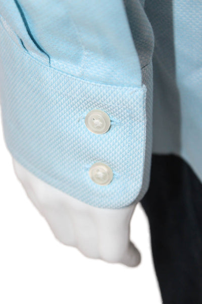 Charles Tyrwhitt Men Light Blue Point Collar Dress Shirt Cotton Size 16.5