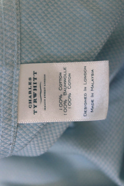 Charles Tyrwhitt Men Light Blue Point Collar Dress Shirt Cotton Size 16.5