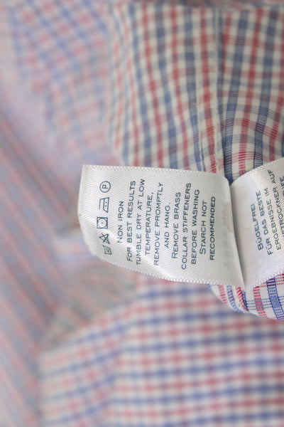 Charles Tyrwhitt Mens Point Collar Blue Check Dress Shirt 100% Cotton Size 16.5
