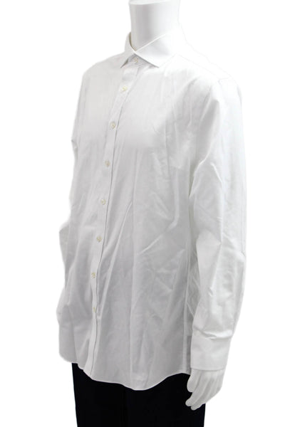 Charles Tyrwhitt Mens White Cotton Point Collar Dress Shirt Size 16.5