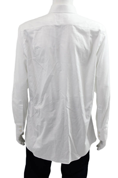 Charles Tyrwhitt Mens White Cotton Point Collar Dress Shirt Size 16.5