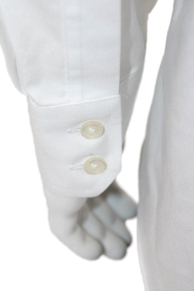 Charles Tyrwhitt Mens White Cotton Point Collar Dress Shirt Size 16.5