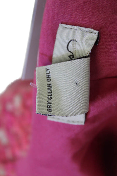 Elevenses Anthropologie Women Pink Herringbone Wool Blend Jacket Size 6