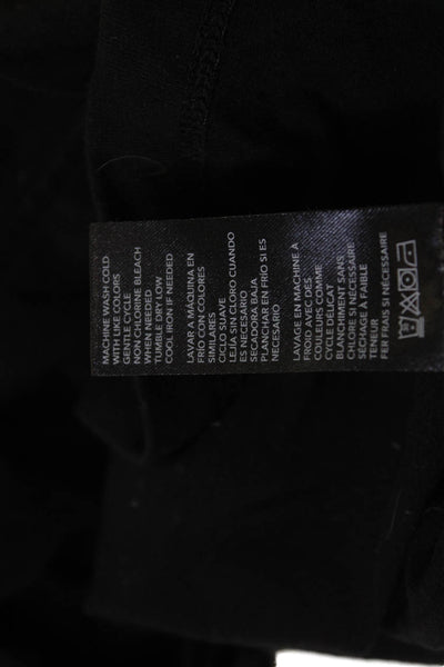 Good American Womens Black Basic Long Sleeve T Shirt Round Neck Cotton Size S