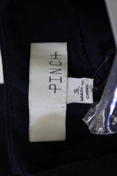 Pinch Women Cropped Tank Dark Blue Linen Cotton Round Neck Size S