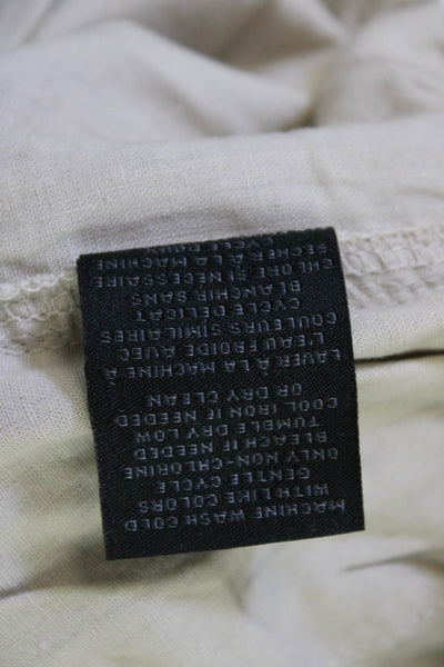 Magaschoni Women Beige Linen Viscose Drawstring Jogger Pants Size L