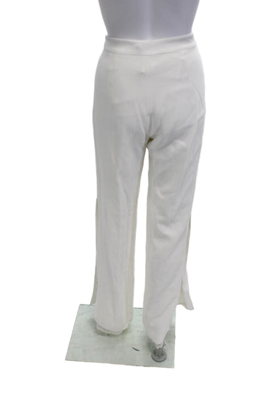 Jonathan Simkhai Womens White Dress Pants Zip Viscose Blend Inseam 30 Size 4