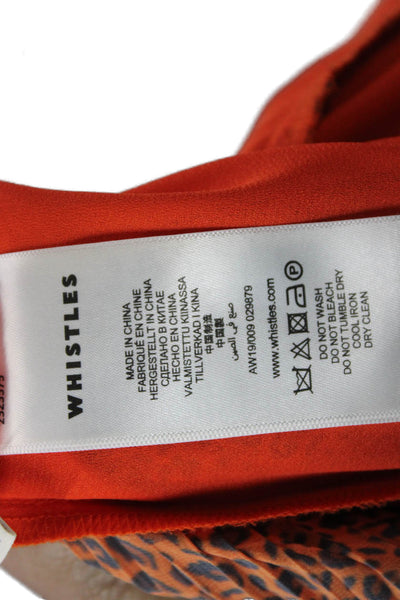 Whistles Womens Pleated Animal Print Long Skirt Orange Polyester Size S