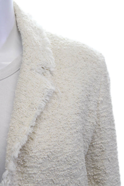 Gerard Darel Women Beige Cotton Blend Collared Long Sleeve Blazer Size 34