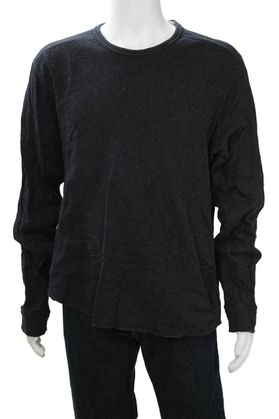 Vince Mens Dark Gray Cotton Long Sleeve Crew Neck T Shirt Size 2XL