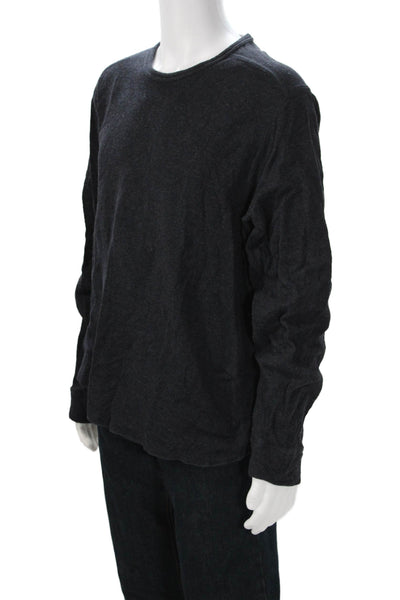 Vince Mens Dark Gray Cotton Long Sleeve Crew Neck T Shirt Size 2XL