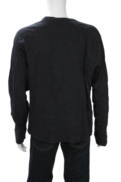 Vince Mens Dark Gray Cotton Long Sleeve Crew Neck T Shirt Size 2XL