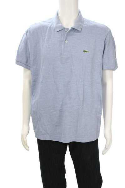 Lacoste Mens Light Blue Cotton Collared Short Sleeve Polo Solid Size 2XL