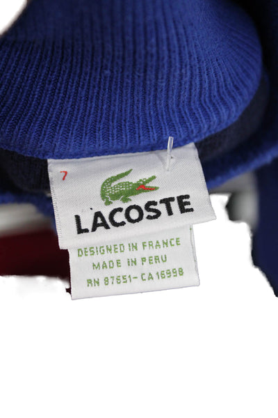 Lacoste Mens Pullover Sweater Blue Mock Neck Long Sleeve 100% Cotton Size 2XL