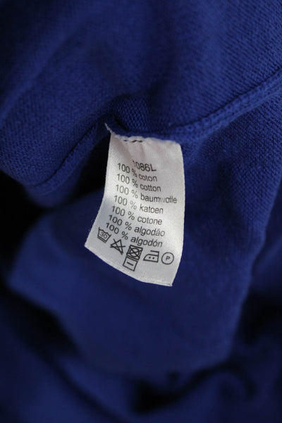 Lacoste Mens Pullover Sweater Blue Mock Neck Long Sleeve 100% Cotton Size 2XL