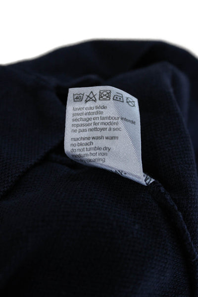 Lacoste Mens Dark Blue Cotton Collared Polo Button Short Sleeve Size 7