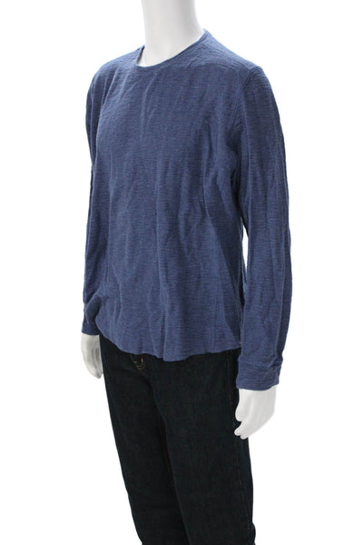 Vince Mens Long Sleeve Crew Neck Cotton T Shirt Blue Size XL