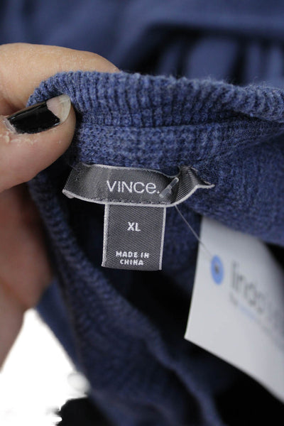 Vince Mens Long Sleeve Crew Neck Cotton T Shirt Blue Size XL