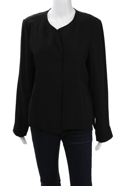 Eileen Fisher Women Black Button Blazer Long Sleeve Size 14P