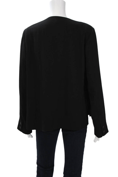 Eileen Fisher Women Black Button Blazer Long Sleeve Size 14P