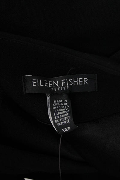 Eileen Fisher Women Black Button Blazer Long Sleeve Size 14P