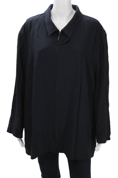 Dana Buchman Womens Designer Dark Blue Zip Jacket Size 22
