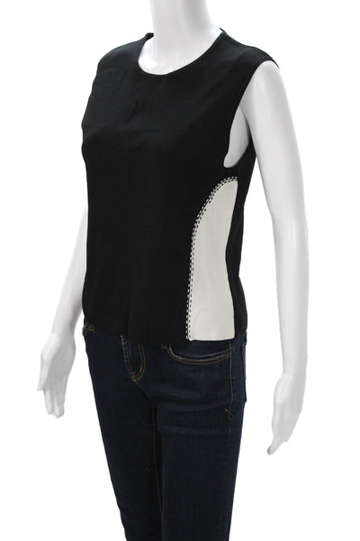 Cyrus Womens Black Basic Sleeveless Tank Round Neck Designer Size XL