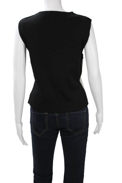 Cyrus Womens Black Basic Sleeveless Tank Round Neck Designer Size XL