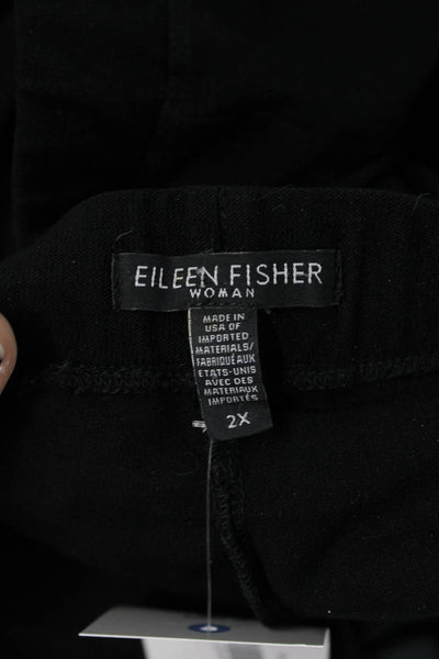 Eileen Fisher Womens Plus Pants Black Viscose Classic Size 2X