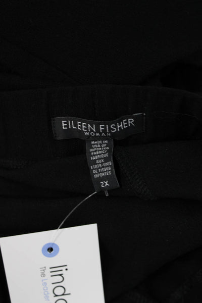 Eileen Fisher Women Dress Pants Black Viscose Plus Size 2X