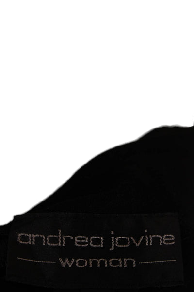 Andrea Jovine Womens Basic Black Short Sleeve Round Neck Tee 96% Cotton Size 1X